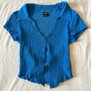 Urban Outfitters Blue Open Button Shirt